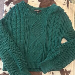 Green Cable Knit Sweater